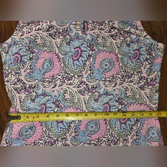 Talbots NWT Pink Blue Paisley Maxi Cotton Blend Strapless Dress Keyhole Back - Picture 9 of 10